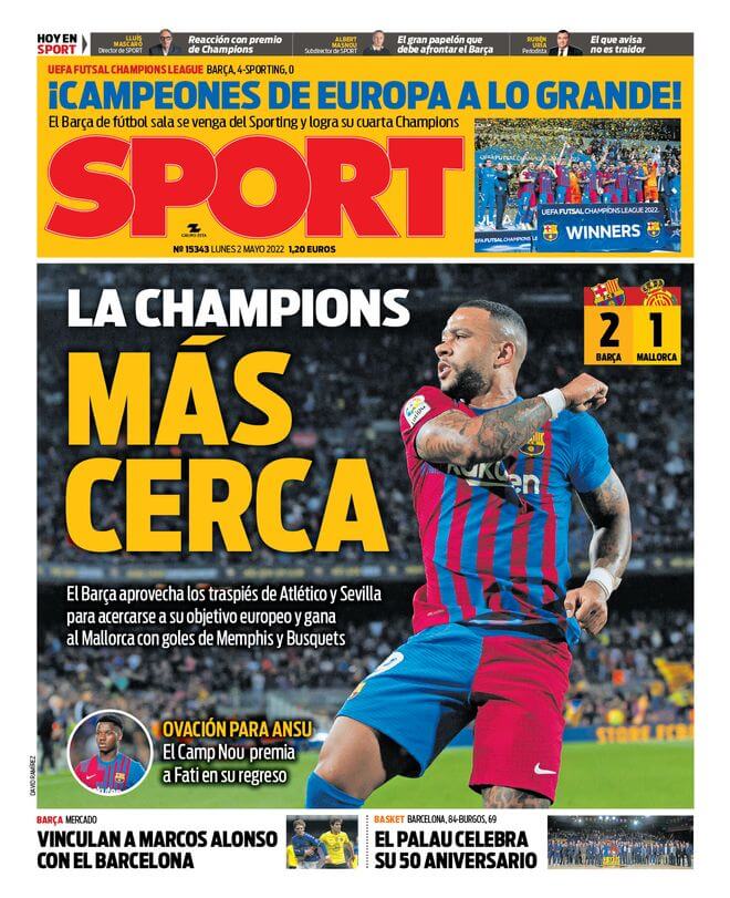Portadas Deportivas Lunes 2/5/2022 Portadas Deportivas Lunes 2/5/2022