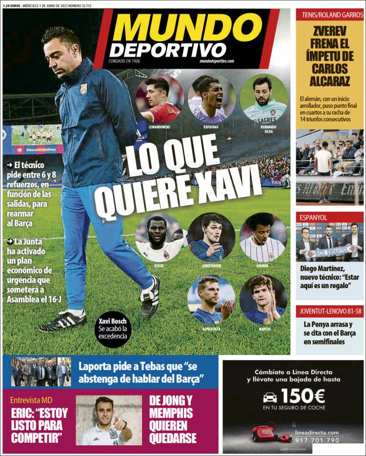 Portadas Deportivas Miércoles 1/6/2022