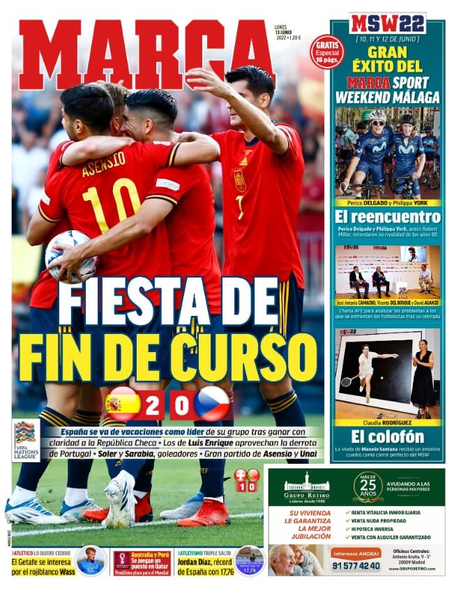 Portadas Deportivas Lunes 13/6/2022 Portadas Deportivas Lunes 13/6/2022
