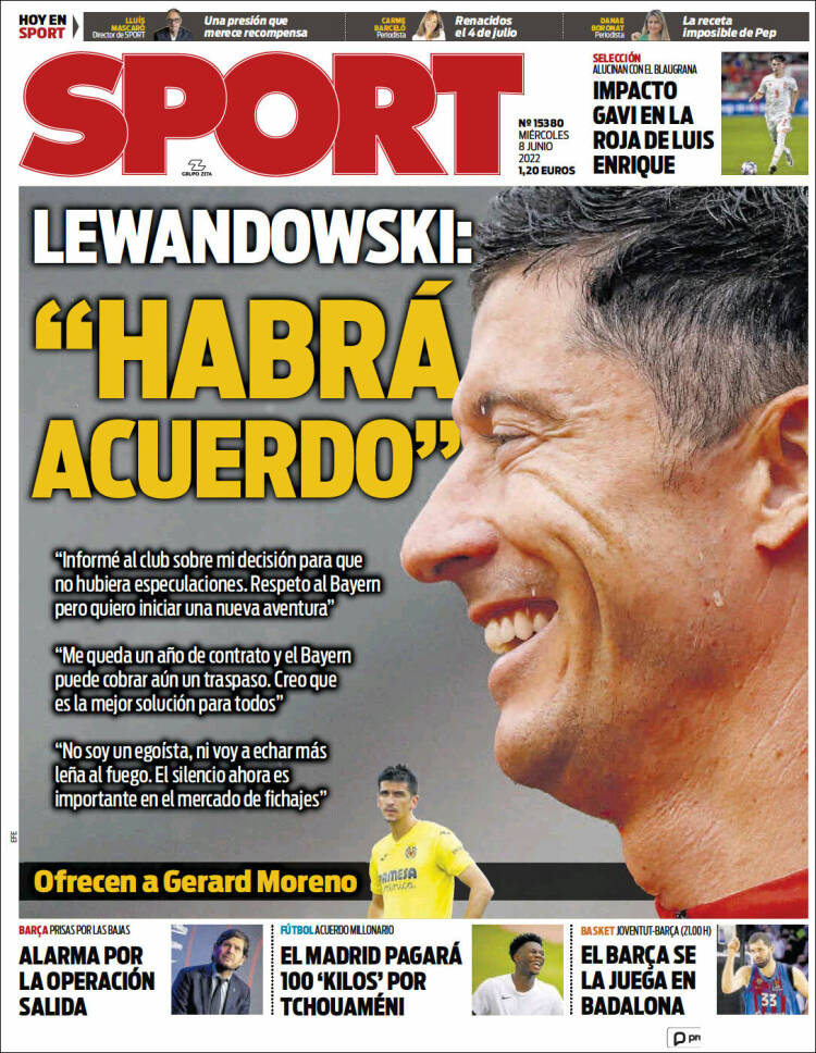 Portadas Deportivas Miércoles 8/6/2022 Portadas Deportivas Miércoles 8/6/2022