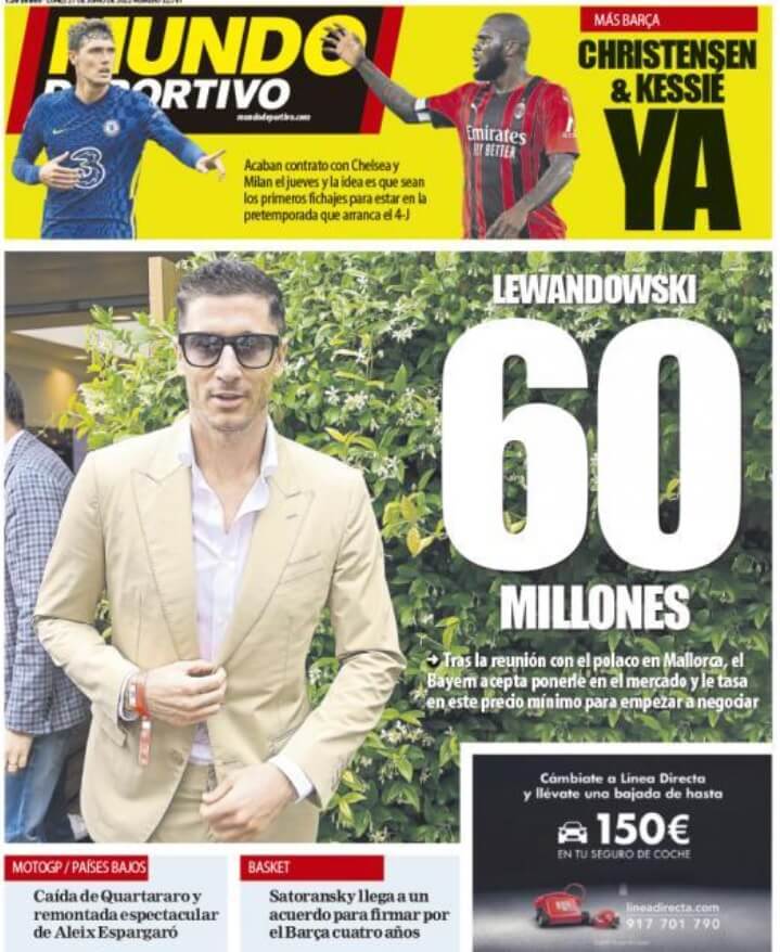 Portadas Deportivas Lunes 27/6/2022 Portadas Deportivas Lunes 27/6/2022