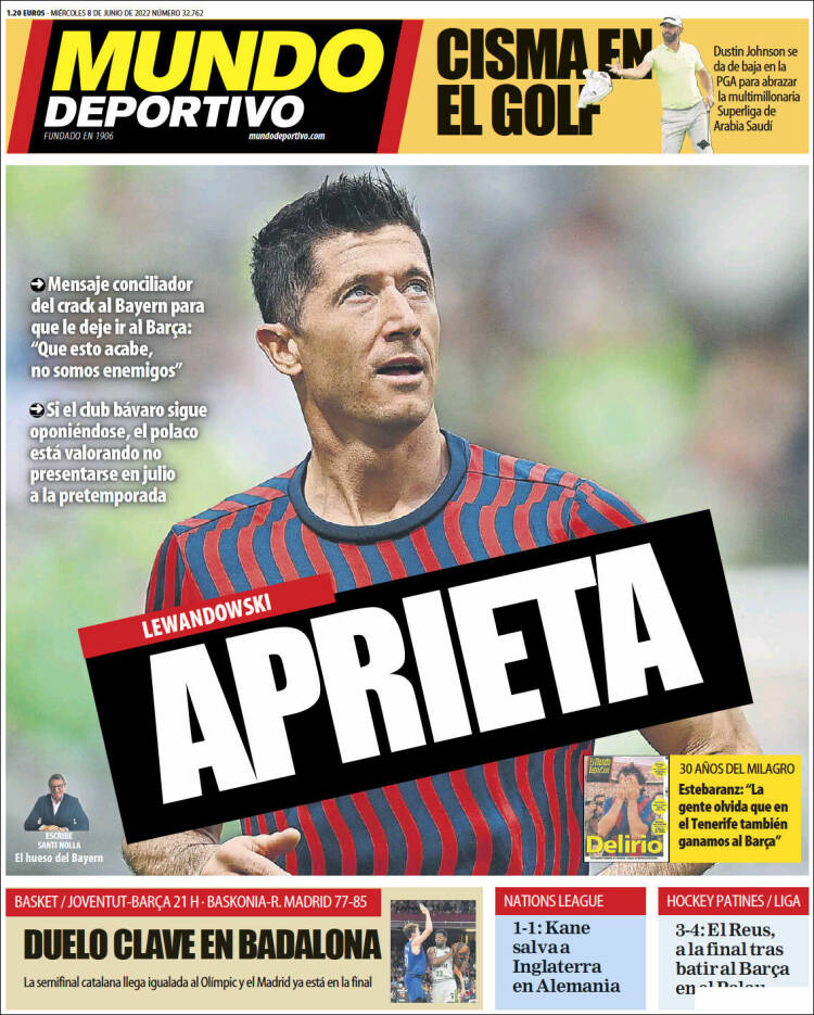 Portadas Deportivas Miércoles 8/6/2022 Portadas Deportivas Miércoles 8/6/2022