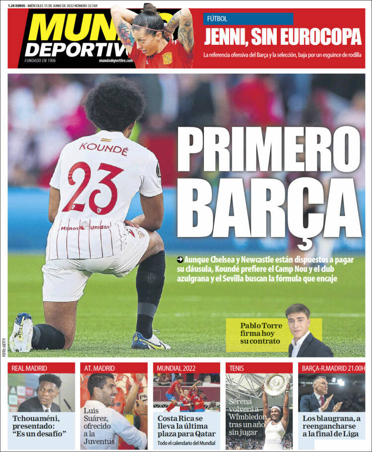 Portadas Deportivas Miércoles 15/6/2022 Portadas Deportivas Miércoles 15/6/2022