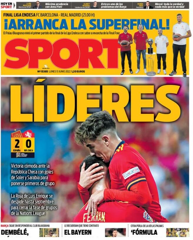 Portadas Deportivas Lunes 13/6/2022 Portadas Deportivas Lunes 13/6/2022