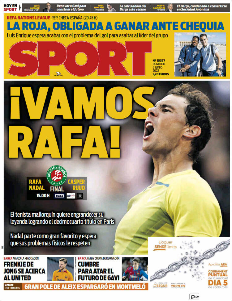 Portadas Deportivas Domingo 5/6/2022 Portadas Deportivas Domingo 5/6/2022