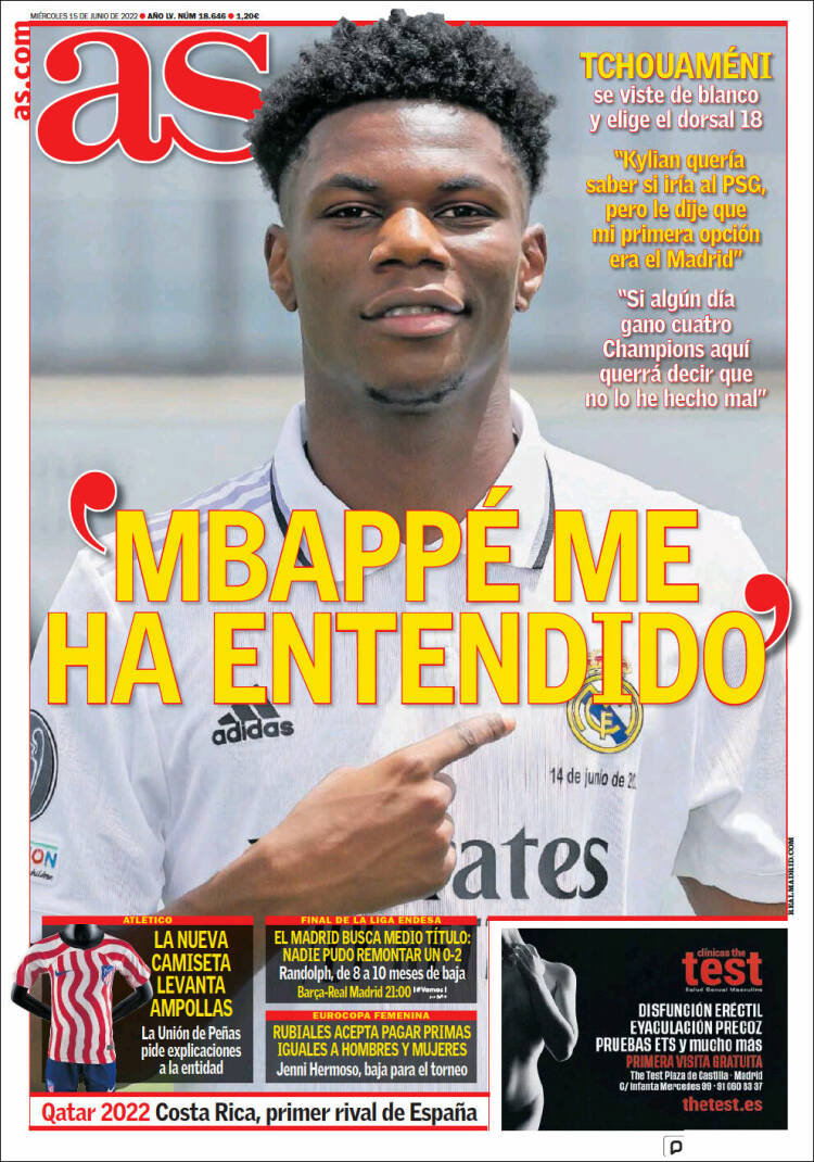 Portadas Deportivas Miércoles 15/6/2022 Portadas Deportivas Miércoles 15/6/2022