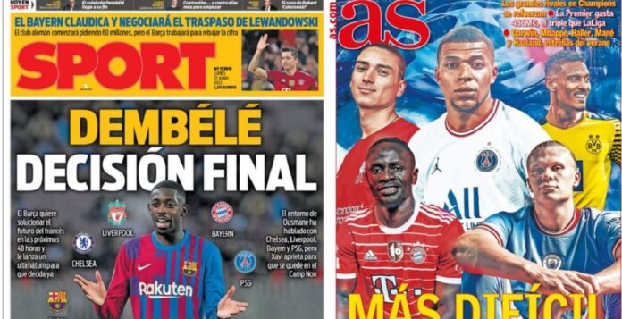 Portadas Deportivas Lunes 27/6/2022 Portadas Deportivas Lunes 27/6/2022