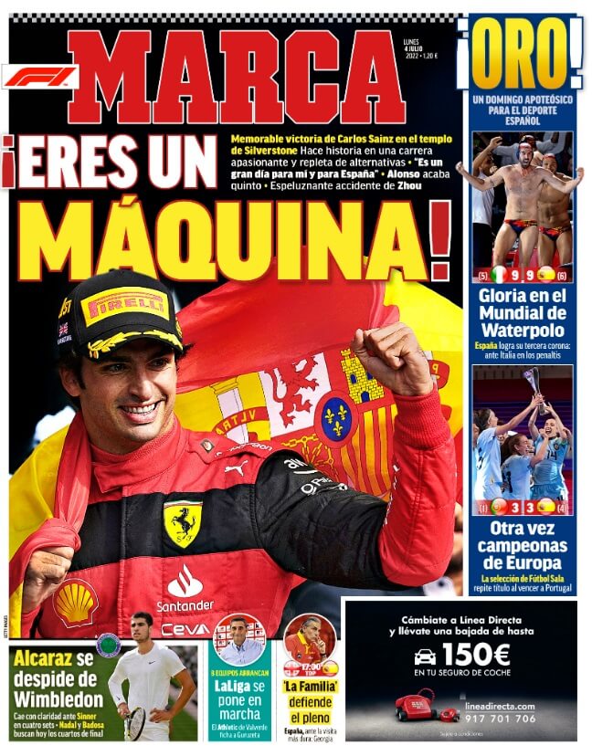 Portadas Deportivas Lunes 4/7/2022 Portadas Deportivas Lunes 4/7/2022