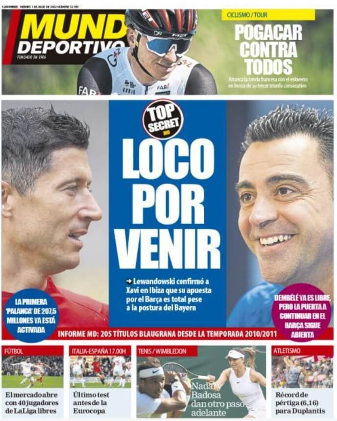 Portadas Deportivas Viernes 1/7/2022