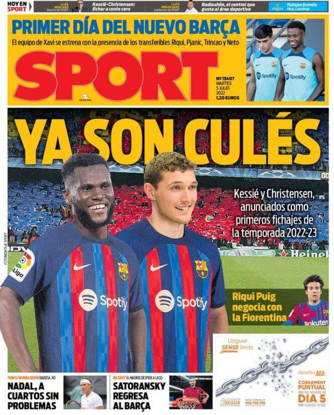 Portadas Deportivas Martes 5/7/2022