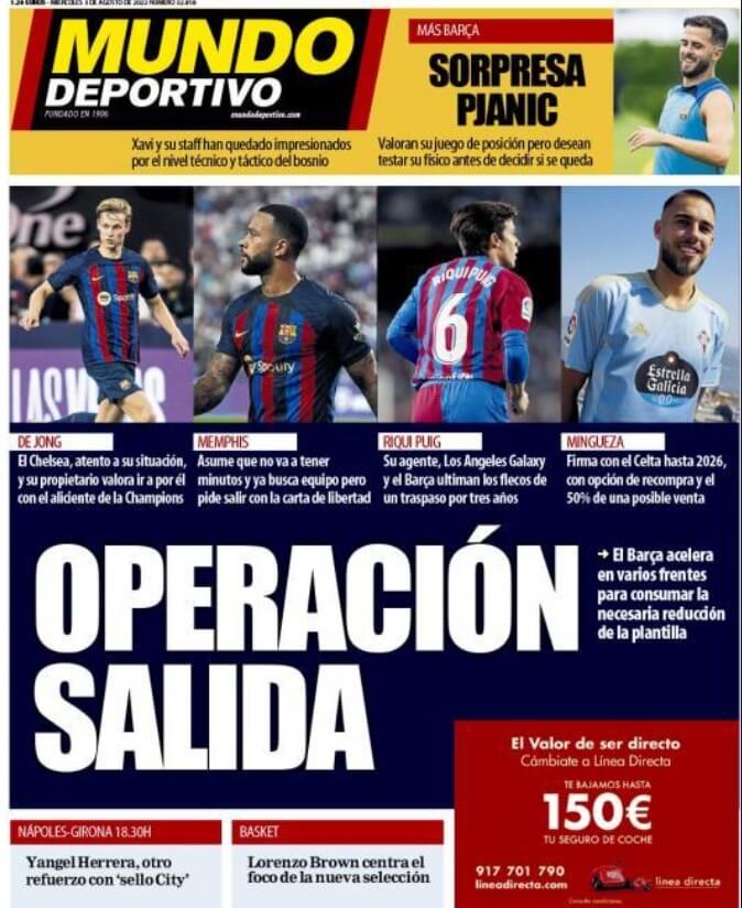 Portadas Deportivas Miércoles 3/8/2022 Portadas Deportivas Miércoles 3/8/2022