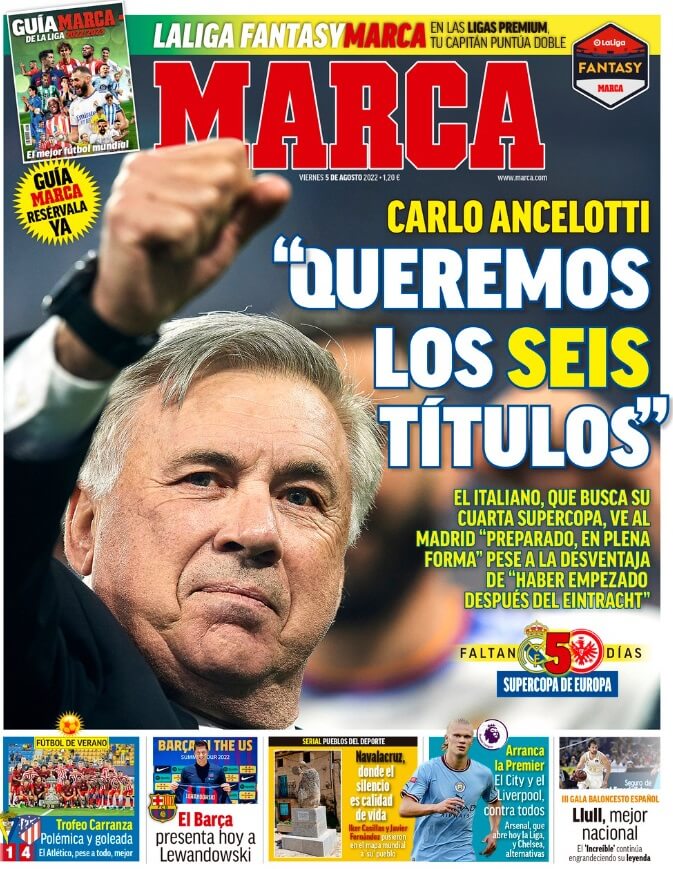 Portadas Deportivas Viernes 5/8/2022