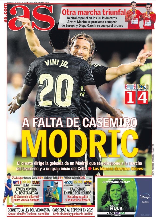 Portadas Deportivas Domingo 21/8/2022 Portadas Deportivas Domingo 21/8/2022