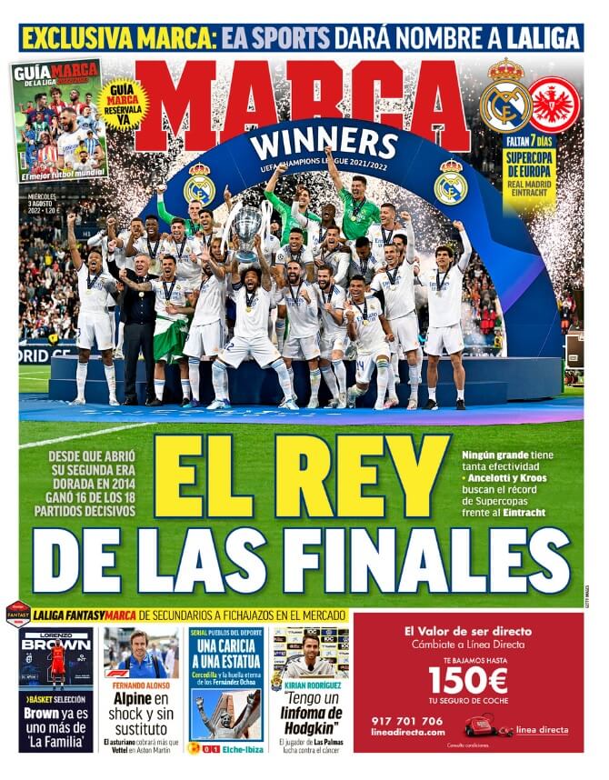 Portadas Deportivas Miércoles 3/8/2022 Portadas Deportivas Miércoles 3/8/2022