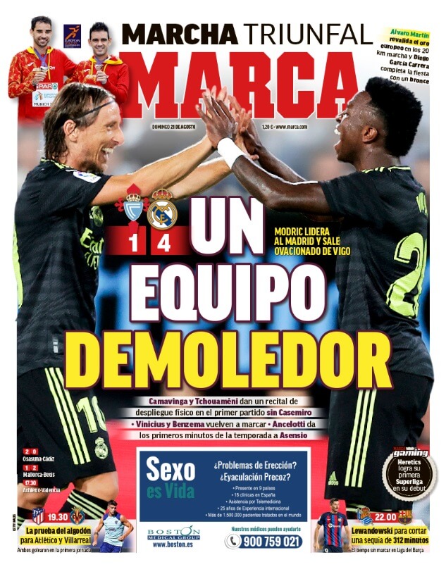 Portadas Deportivas Domingo 21/8/2022 Portadas Deportivas Domingo 21/8/2022