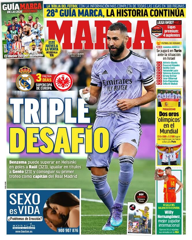 Portadas Deportivas Domingo 7/8/2022