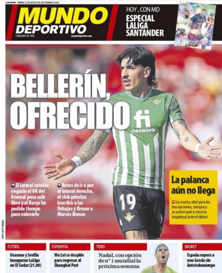 Portadas Deportivas Viernes 12/8/2022 Portadas Deportivas Viernes 12/8/2022