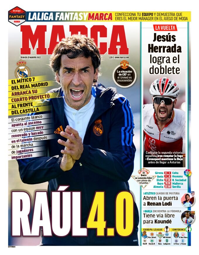Portadas Deportivas Sábado 27/8/2022
