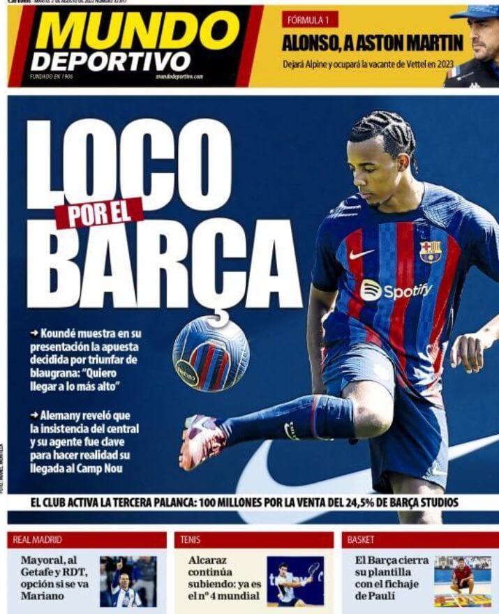 Portadas Deportivas Martes 2/8/2022 Portadas Deportivas Martes 2/8/2022