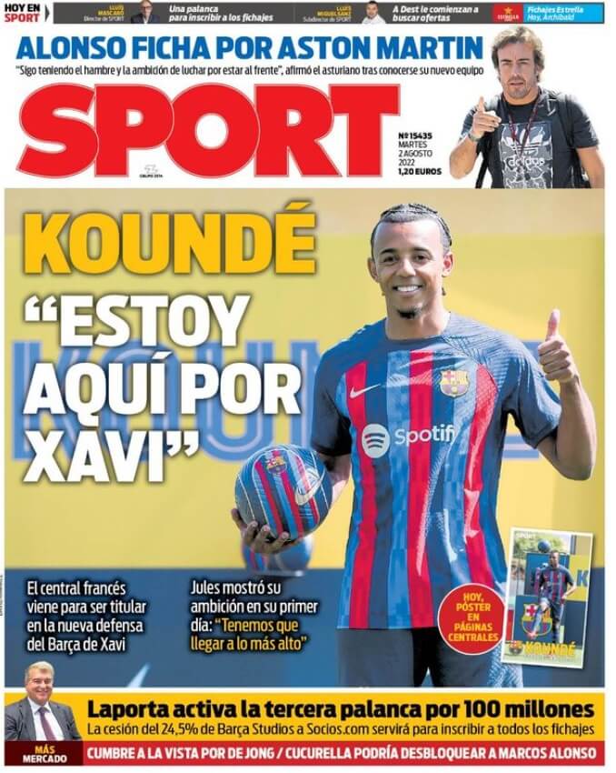 Portadas Deportivas Martes 2/8/2022 Portadas Deportivas Martes 2/8/2022