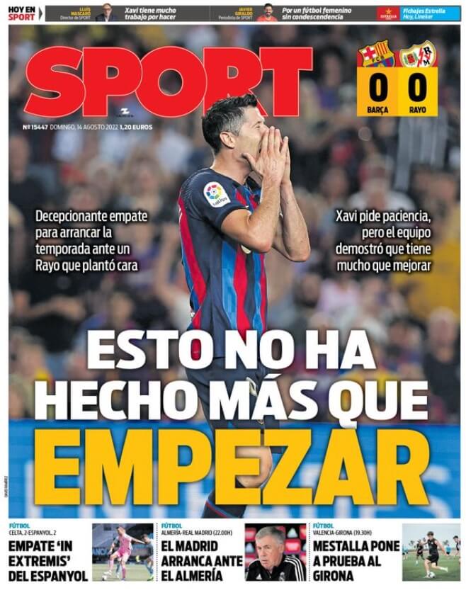 Portadas Deportivas Domingo 14/8/2022 Portadas Deportivas Domingo 14/8/2022