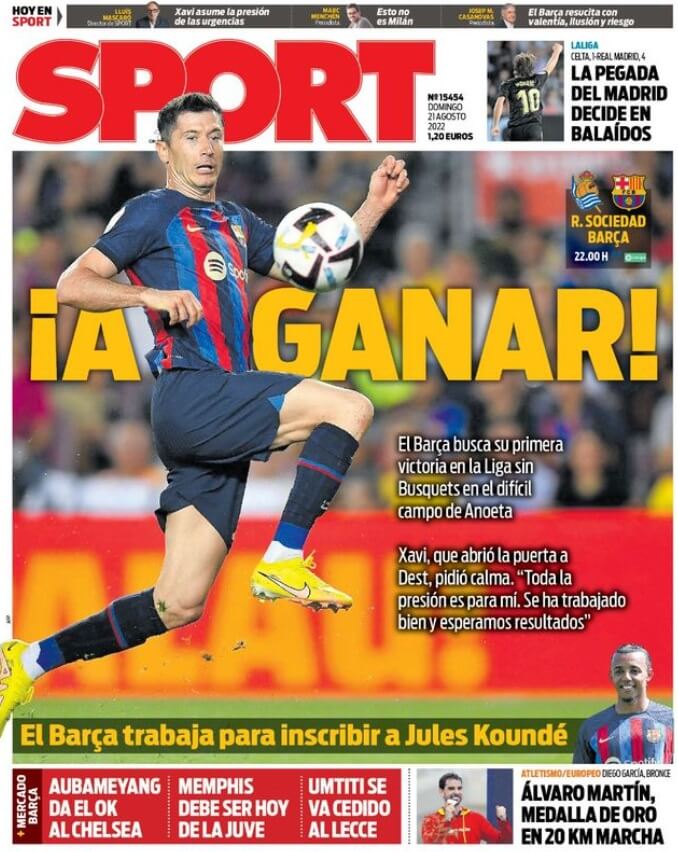 Portadas Deportivas Domingo 21/8/2022 Portadas Deportivas Domingo 21/8/2022