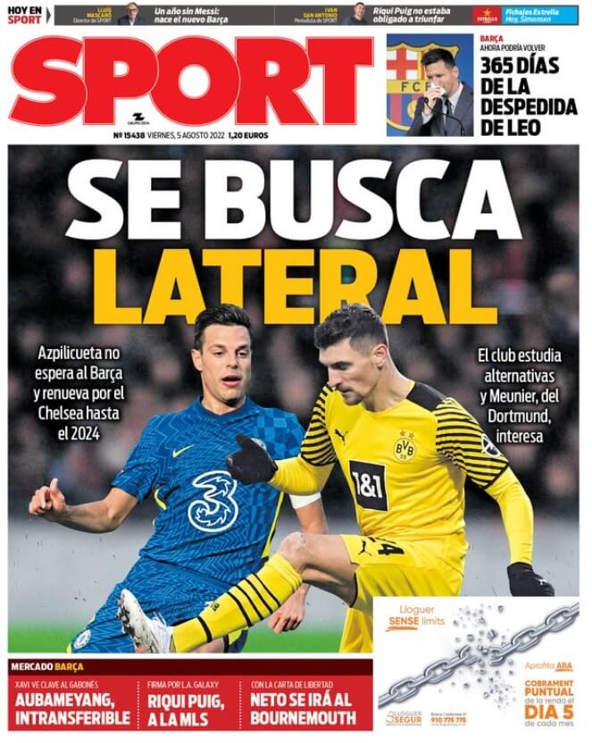 Portadas Deportivas Viernes 5/8/2022