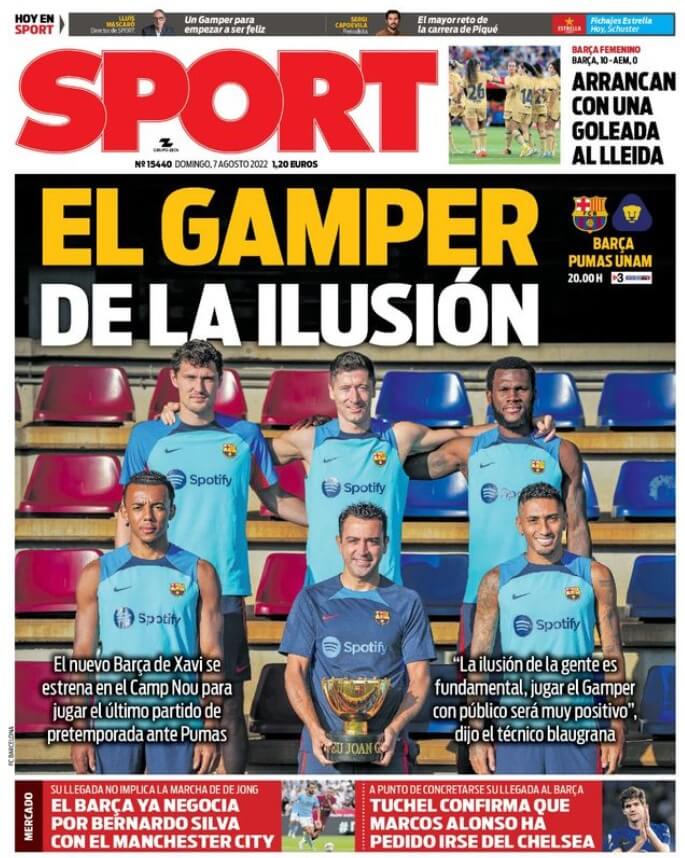 Portadas Deportivas Domingo 7/8/2022