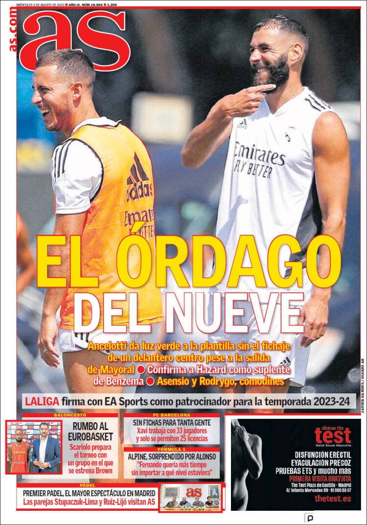 Portadas Deportivas Miércoles 3/8/2022 Portadas Deportivas Miércoles 3/8/2022