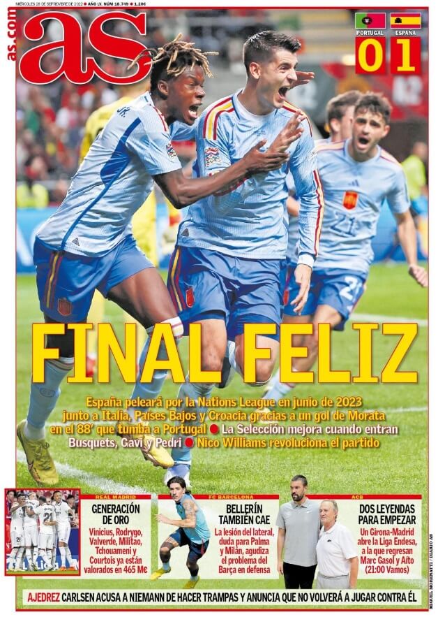 Portadas Deportivas Miércoles 28/9/2022 Portadas Deportivas Miércoles 28/9/2022