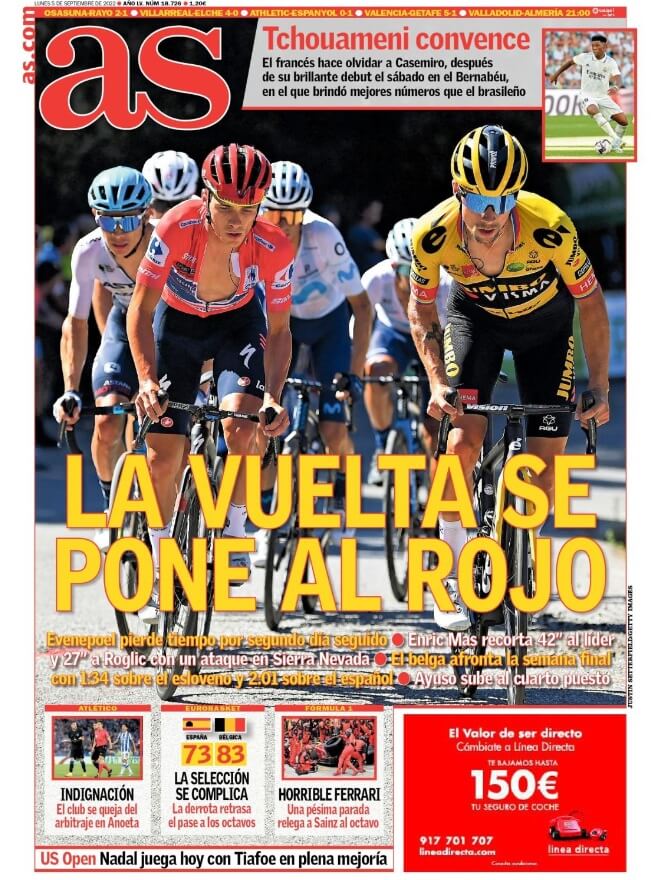 Portadas Deportivas Lunes 5/9/2022