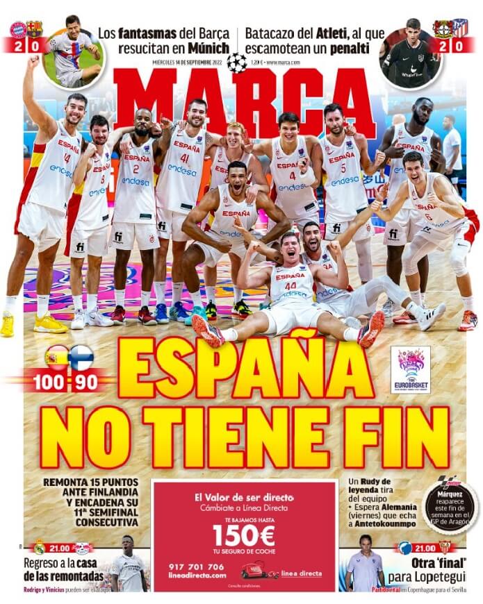 Portadas Deportivas Miércoles 14/9/2022 Portadas Deportivas Miércoles 14/9/2022