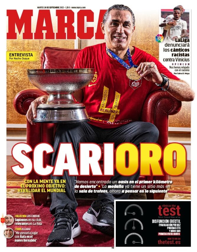 Portadas Deportivas Martes 20/9/2022 Portadas Deportivas Martes 20/9/2022