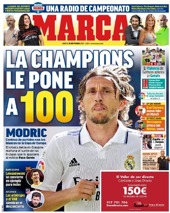 Portadas Deportivas Lunes 5/9/2022 Portadas Deportivas Lunes 5/9/2022