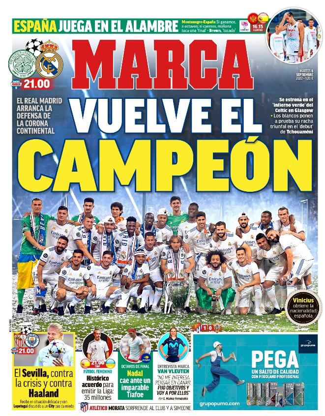 Portadas Deportivas Martes 6/9/2022 Portadas Deportivas Martes 6/9/2022