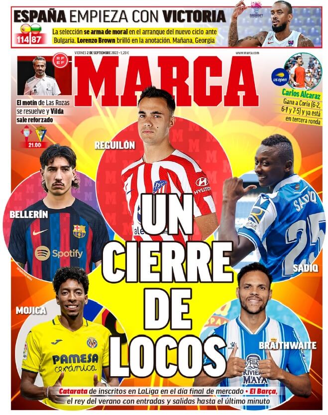 Portadas Deportivas Viernes 2/9/2022