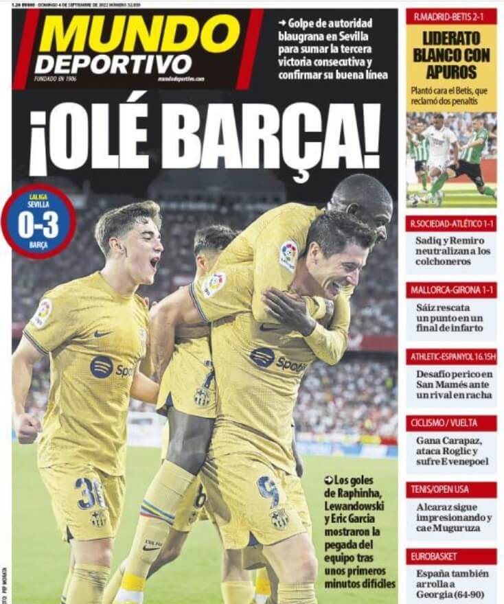 Portadas Deportivas Domingo 4/9/2022 Portadas Deportivas Domingo 4/9/2022