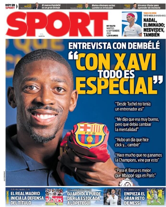 Portadas Deportivas Martes 6/9/2022 Portadas Deportivas Martes 6/9/2022