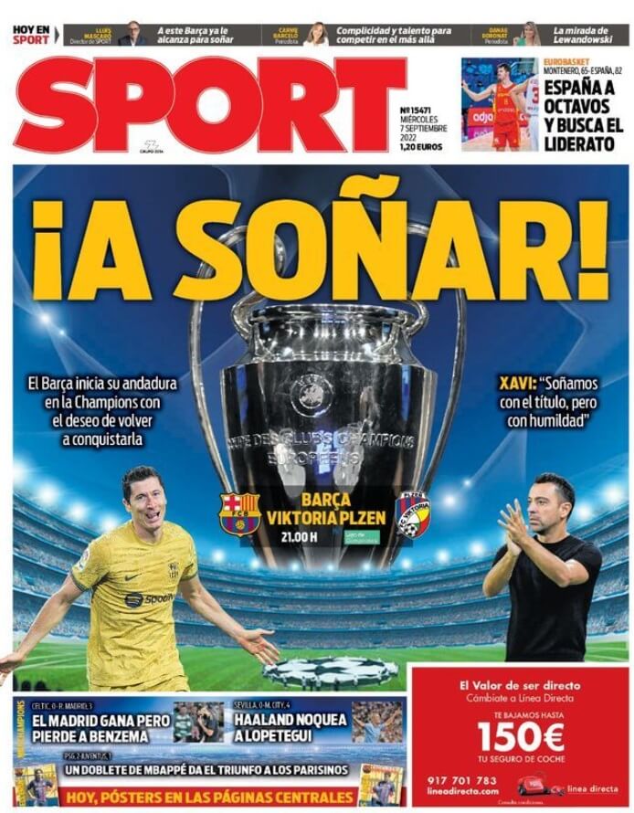 Portadas Deportivas Miércoles 7/9/2022