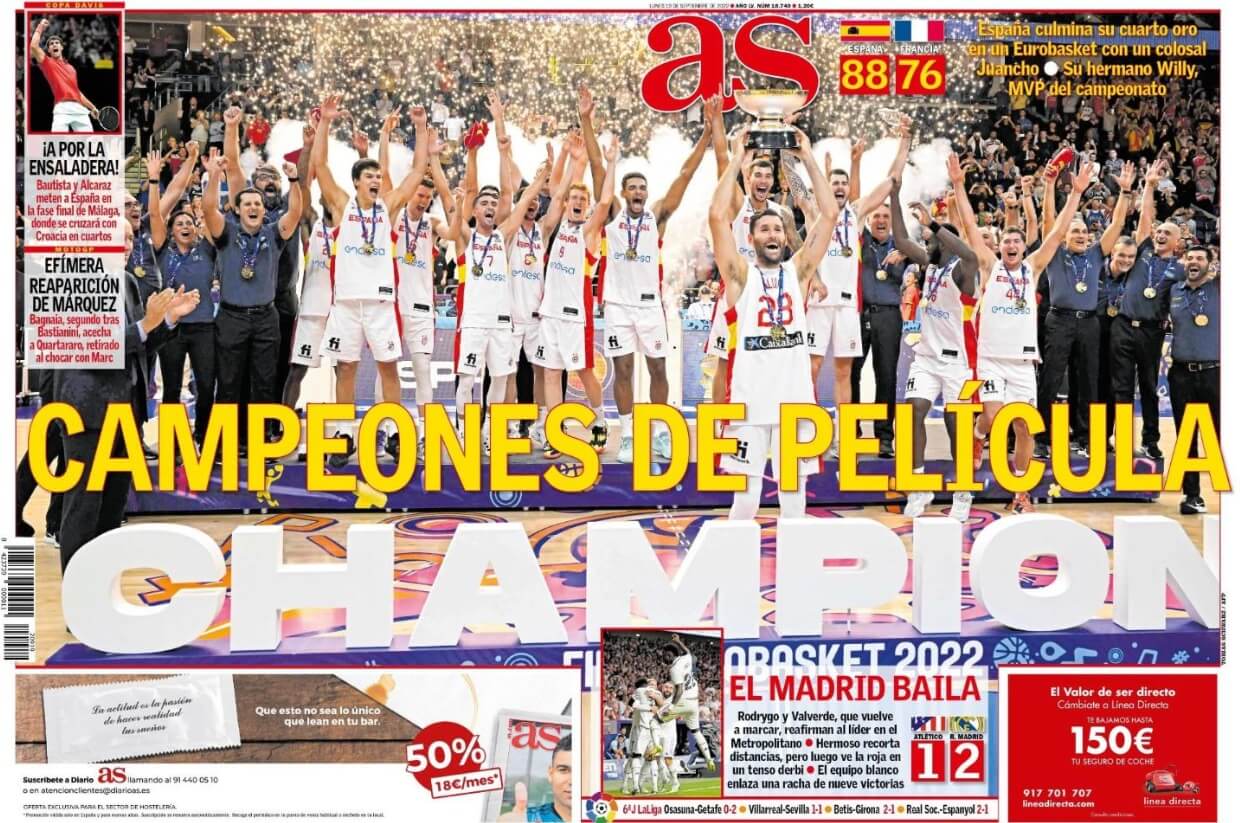 Portadas Deportivas Lunes 19/9/2022 Portadas Deportivas Lunes 19/9/2022