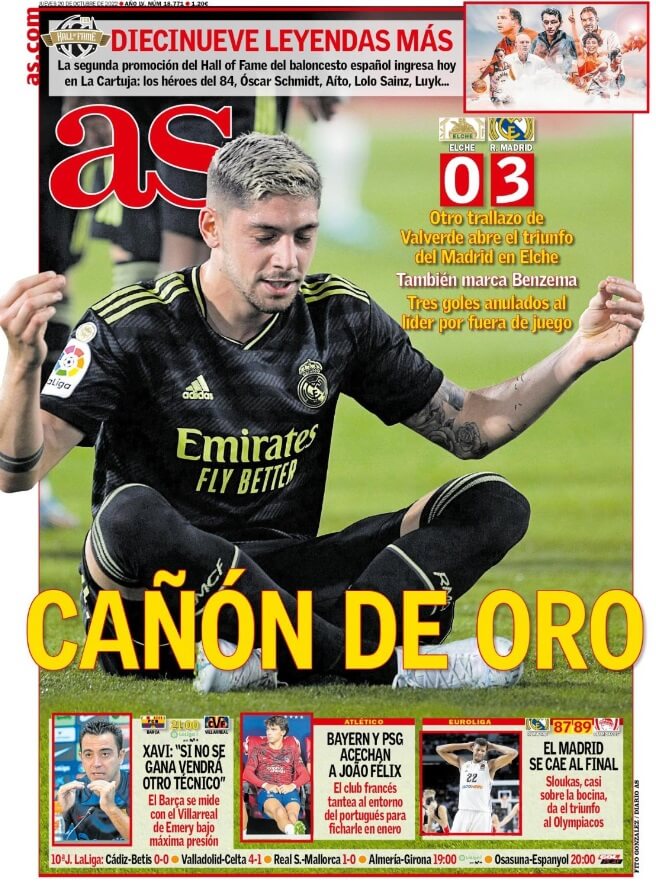 Portadas Deportivas Jueves 20/10/2022 Portadas Deportivas Jueves 20/10/2022