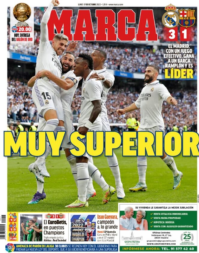 Portadas Deportivas Lunes 17/10/2022 Portadas Deportivas Lunes 17/10/2022