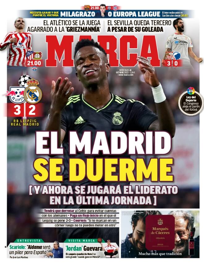 Portadas Deportivas Miércoles 26/10/2022