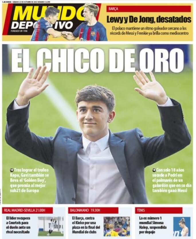 Portadas Deportivas Sábado 22/10/2022