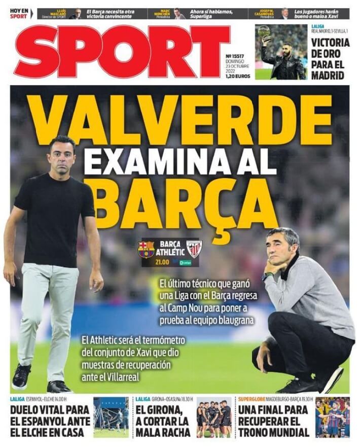 Portadas Deportivas Domingo 23/10/2022