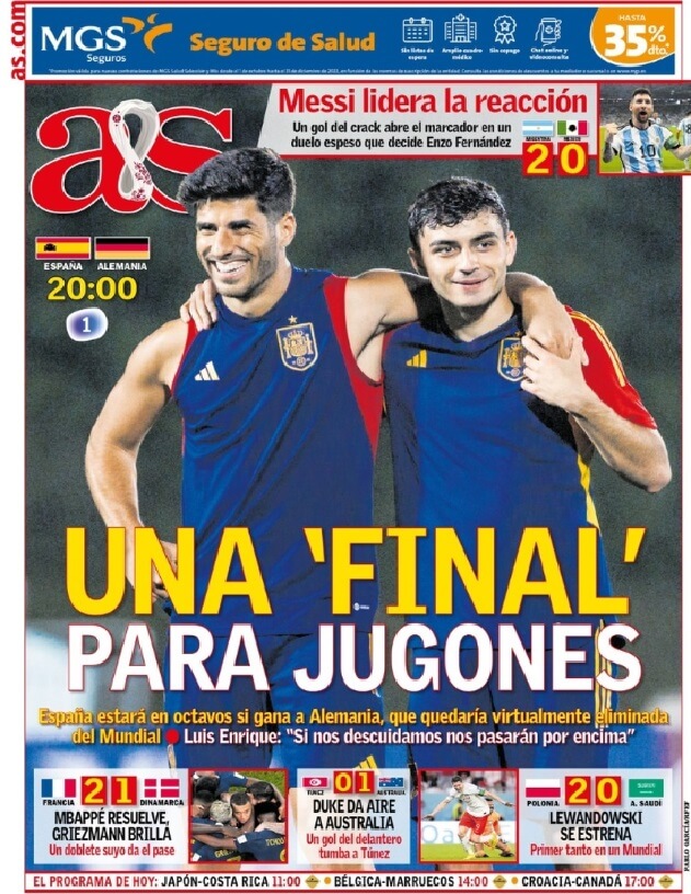 Portadas Deportivas Domingo 27/11/2022