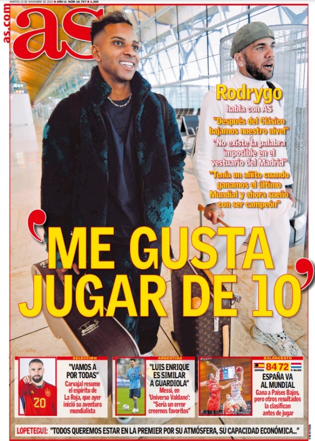 Portadas Deportivas Martes 15/11/2022