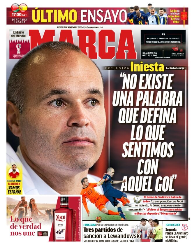 Portadas Deportivas Jueves 17/11/2022 Portadas Deportivas Jueves 17/11/2022