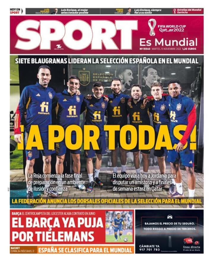 Portadas Deportivas Miércoles 9/11/2022 Portadas Deportivas Miércoles 9/11/2022