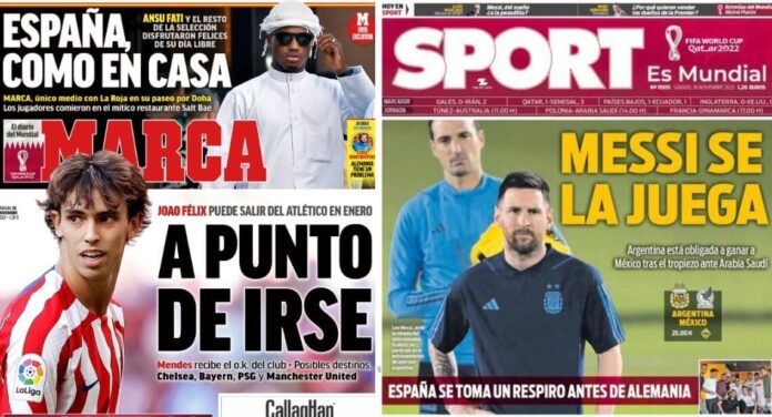 Portadas Deportivas Sábado 26/11/2022 Portadas Deportivas Sábado 26/11/2022
